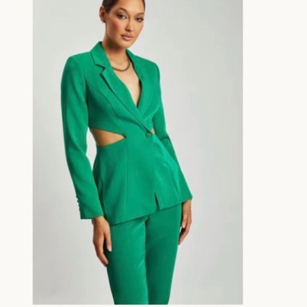 Meshki Bottle Green High Waist Trousers